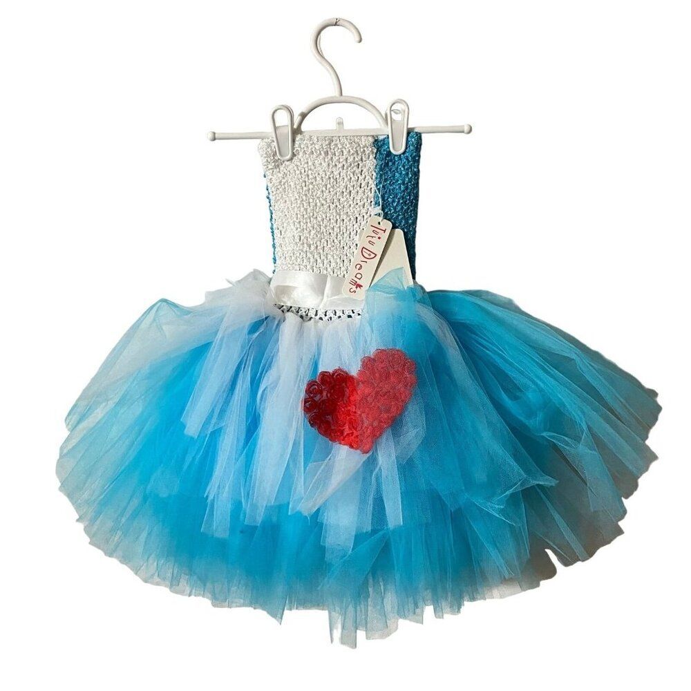 #5737 Blue Tutu Dreams Toddler Dress with Tutu Size M